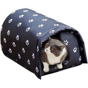 Outdoor Feral Cat House Winter,Weatherproof Waterproof Rainproof Foldable